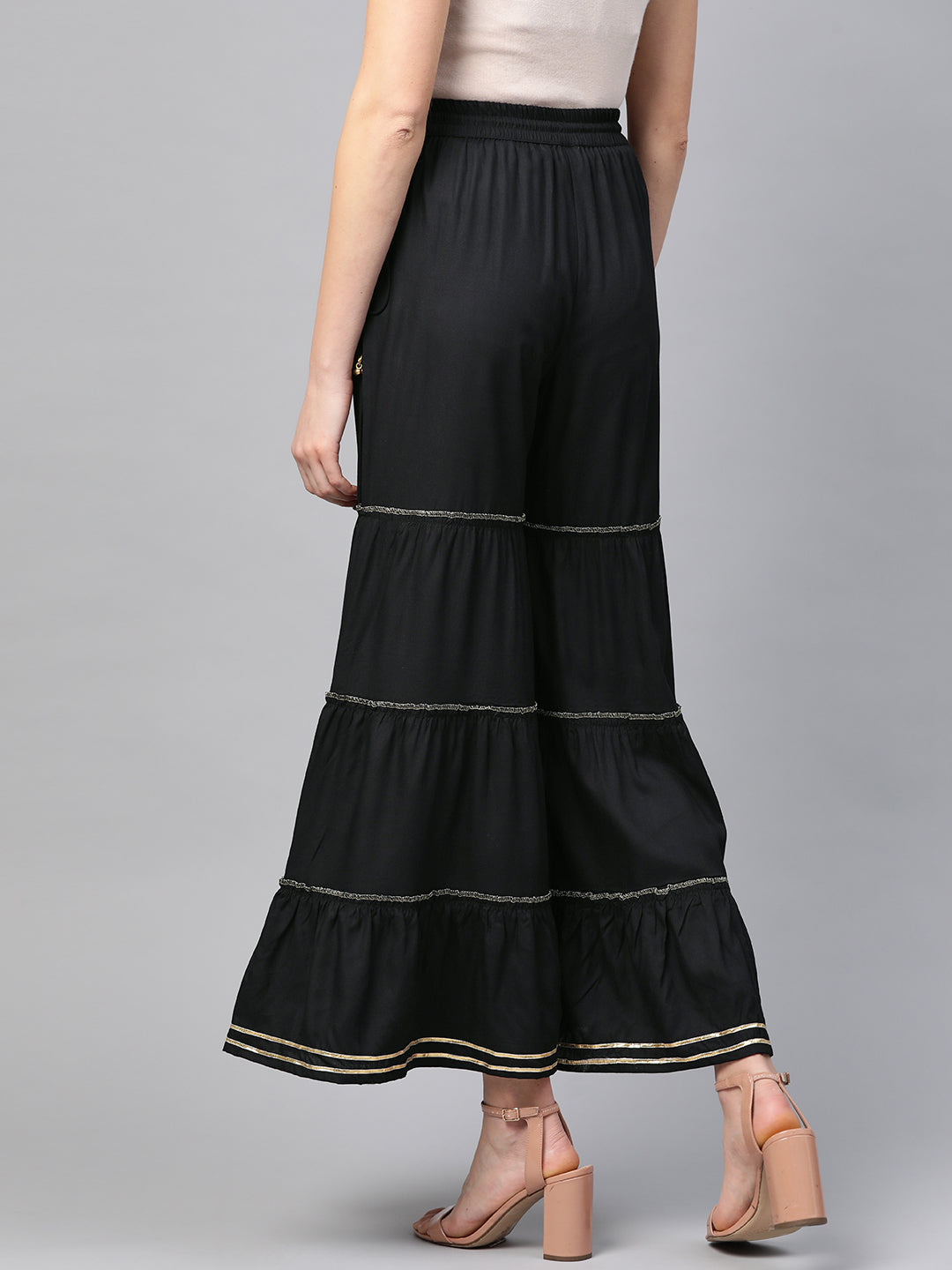 women rayon sharara black