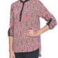 casual regular sleeves checkered women red top
