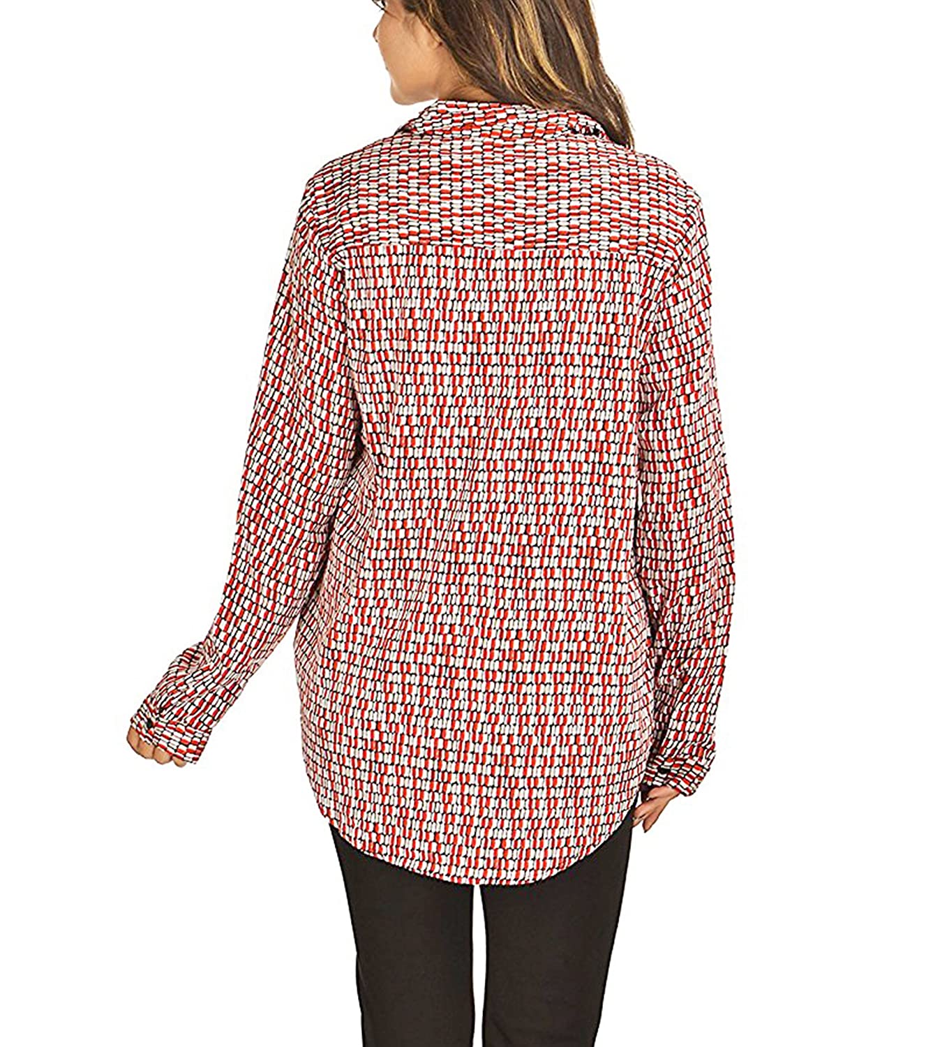 casual regular sleeves checkered women red top