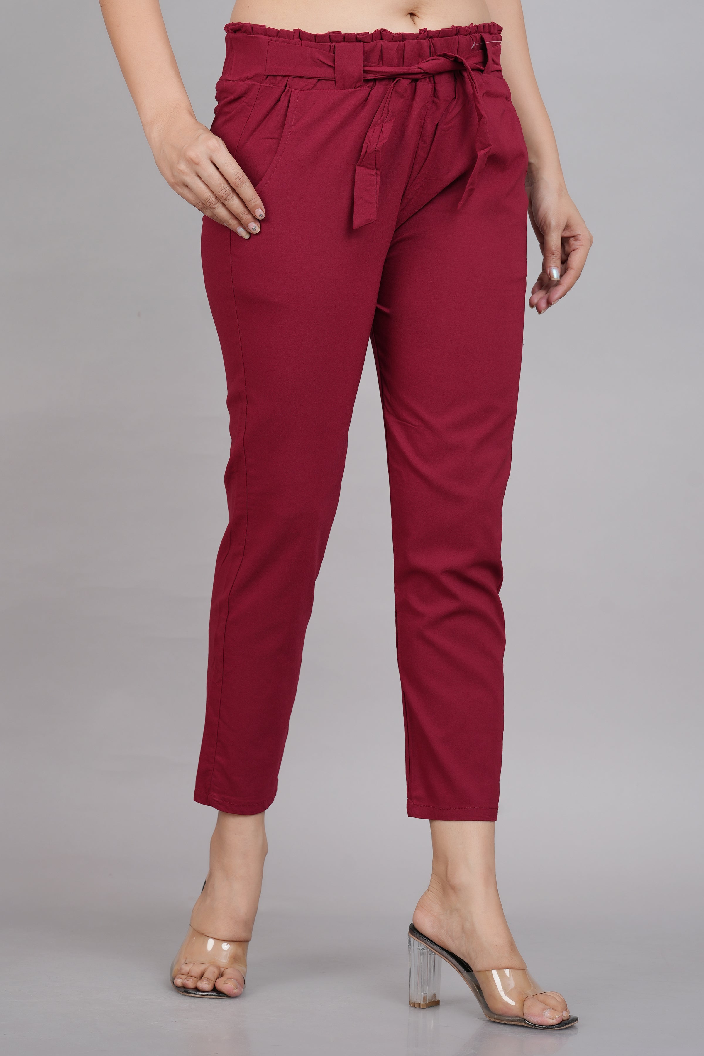 Women Silk Flat Front Ankle Pants – GRANA