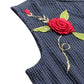 women kantha cotton embroidered regular top blue