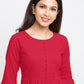Casual Bell Sleeve Solid  Red Top